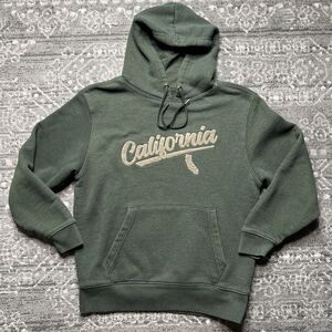 STATE OF MINE Army Green CALIFORNIA Hoodie Hooded Sweatshirt Mens Size Medium
